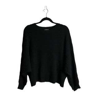 Dreamers Women's Black Oversized Crewneck Sweater